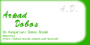 arpad dobos business card