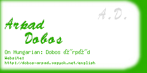 arpad dobos business card